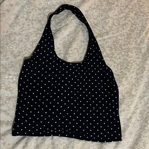 Black and White Polka Dot Crop Top